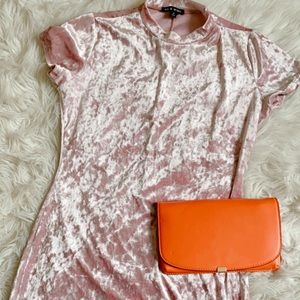 Velvet Pink Mini Dress